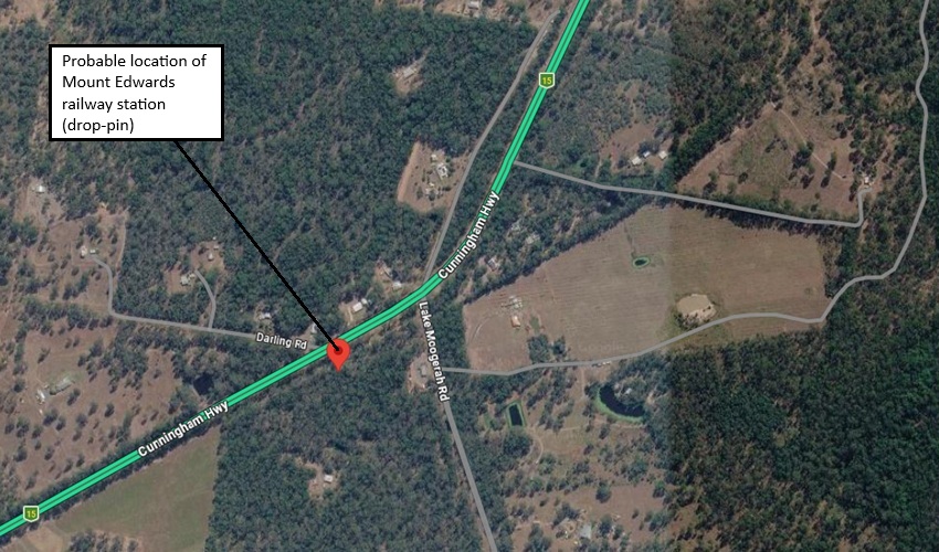 Probable Mount Edwards railway station location mount-edwards-station-location