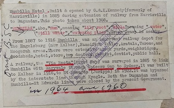 Munbilla Hotel - 1908 (reverse) munbilla-hotel-1908-reverse